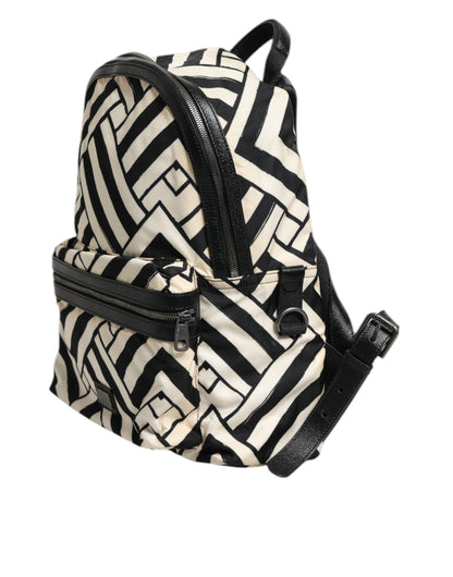 Dolce &amp; Gabbana Reiserucksack aus Nylon und Leder in Schwarz und Weiß