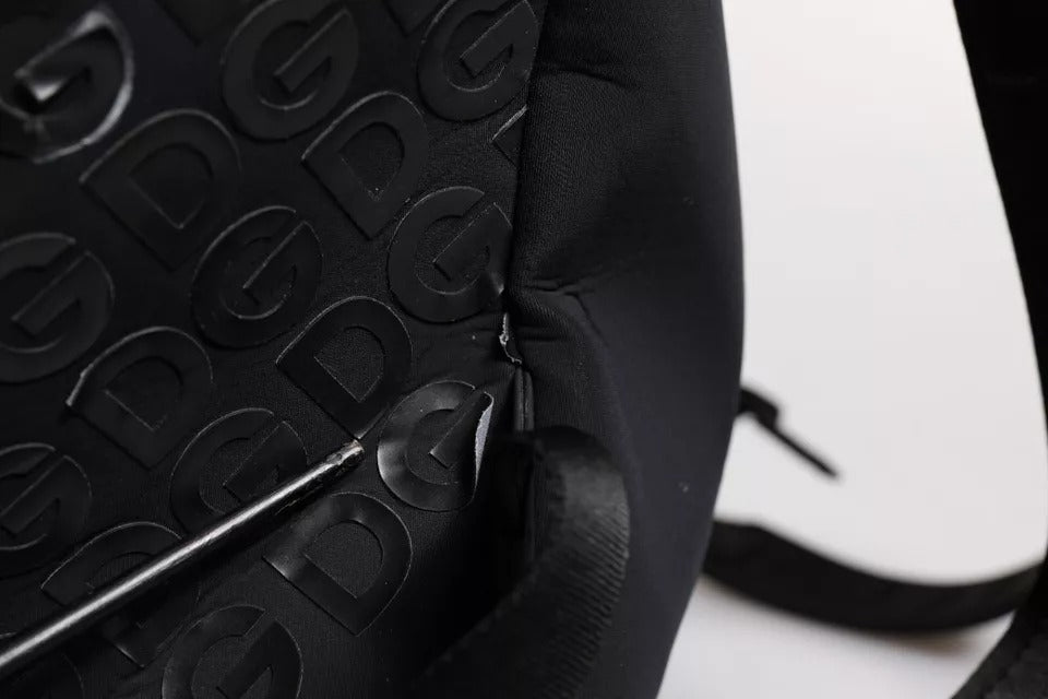 Dolce &amp; Gabbana – Schulrucksack aus Neopren-Nylon mit DG-Logo, Schwarz