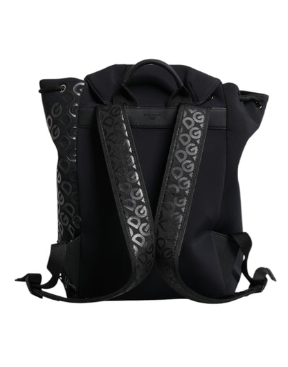 Dolce &amp; Gabbana – Schulrucksack aus Neopren und Nylon mit DG-Logo, Schwarz