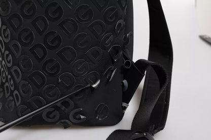 Dolce &amp; Gabbana – Schulrucksack aus Neopren und Nylon mit DG-Logo, Schwarz