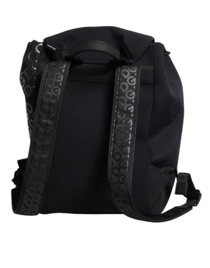 Dolce &amp; Gabbana – Schulrucksack aus Neopren und Nylon mit DG-Logo, Schwarz