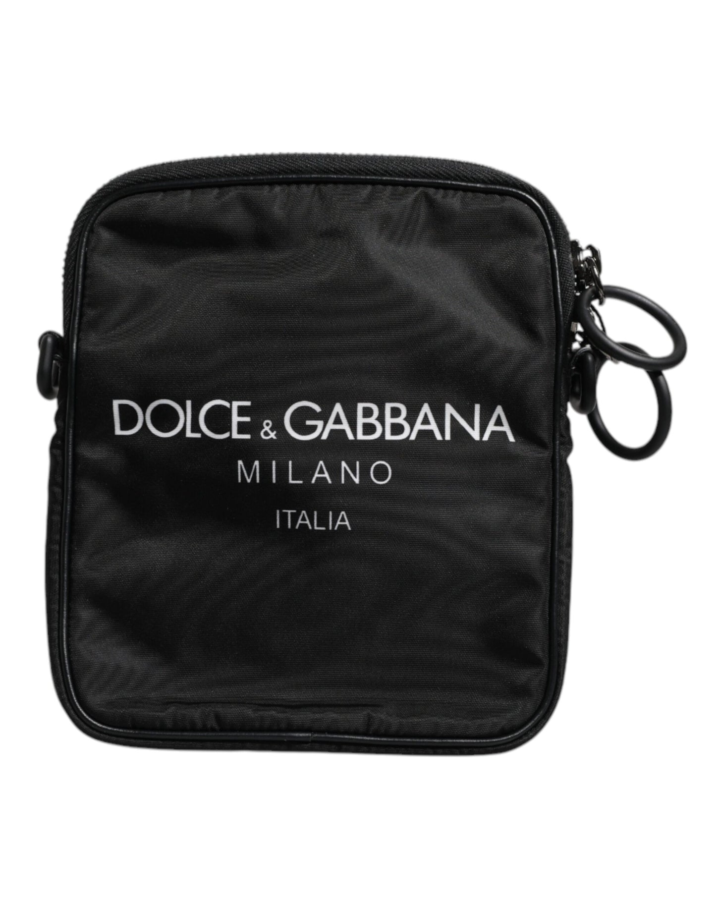 Dolce &amp; Gabbana – Schwarze Umhängetasche aus Neopren mit Logo-Print