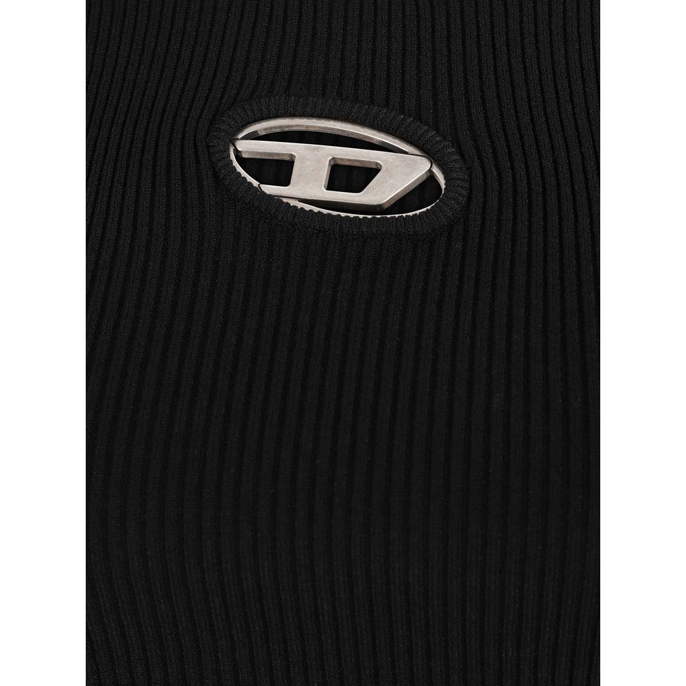 Diesel Black Rayon Long Sleeve T-Shirt