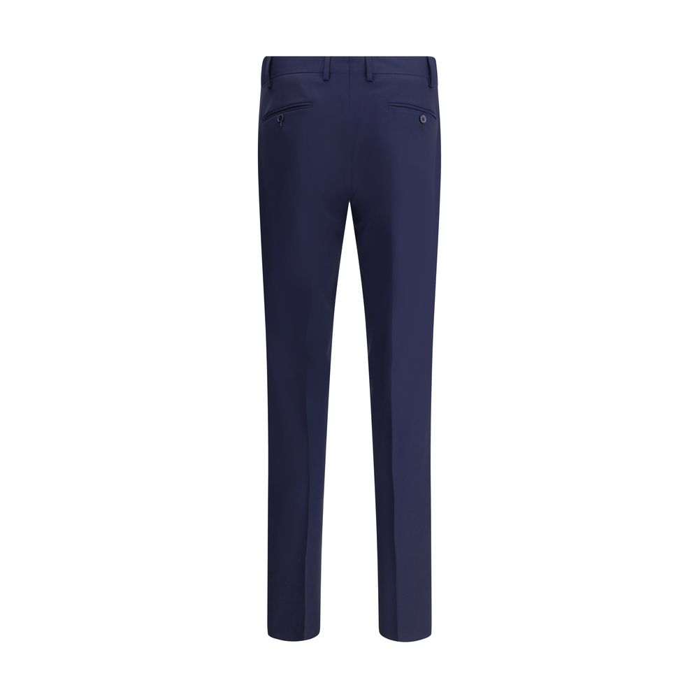 Gi Capri Blue Fleece Wool Dress Pants