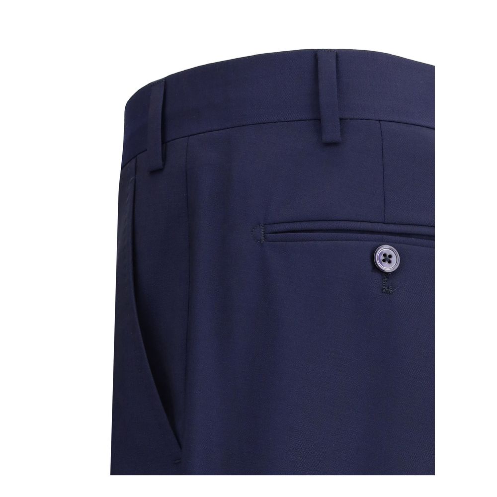Gi Capri Blue Fleece Wool Dress Pants