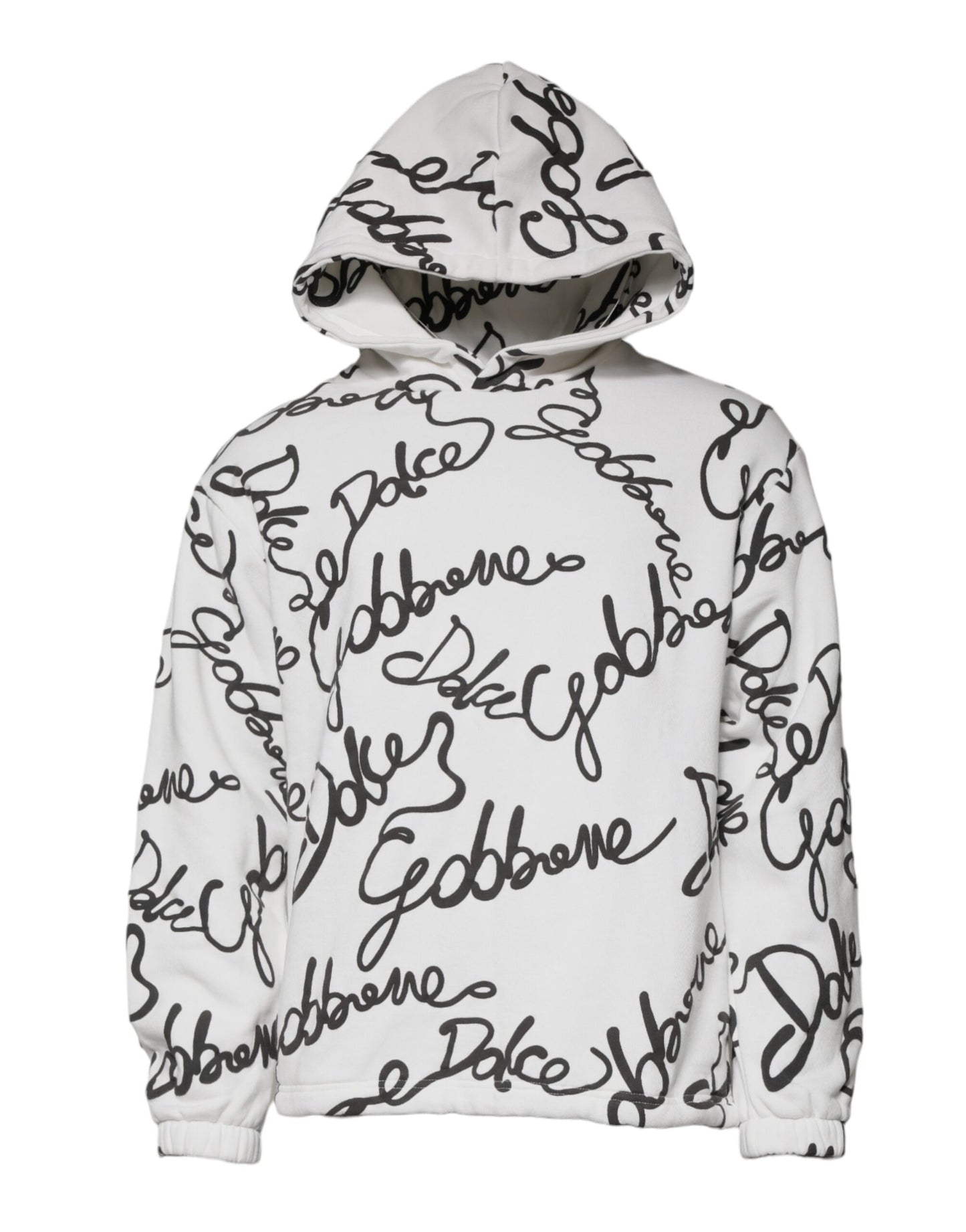 Dolce &amp; Gabbana – Weißes Baumwoll-Kapuzensweatshirt mit Logo
