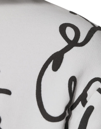 Dolce &amp; Gabbana – Weißes Baumwoll-Kapuzensweatshirt mit Logo