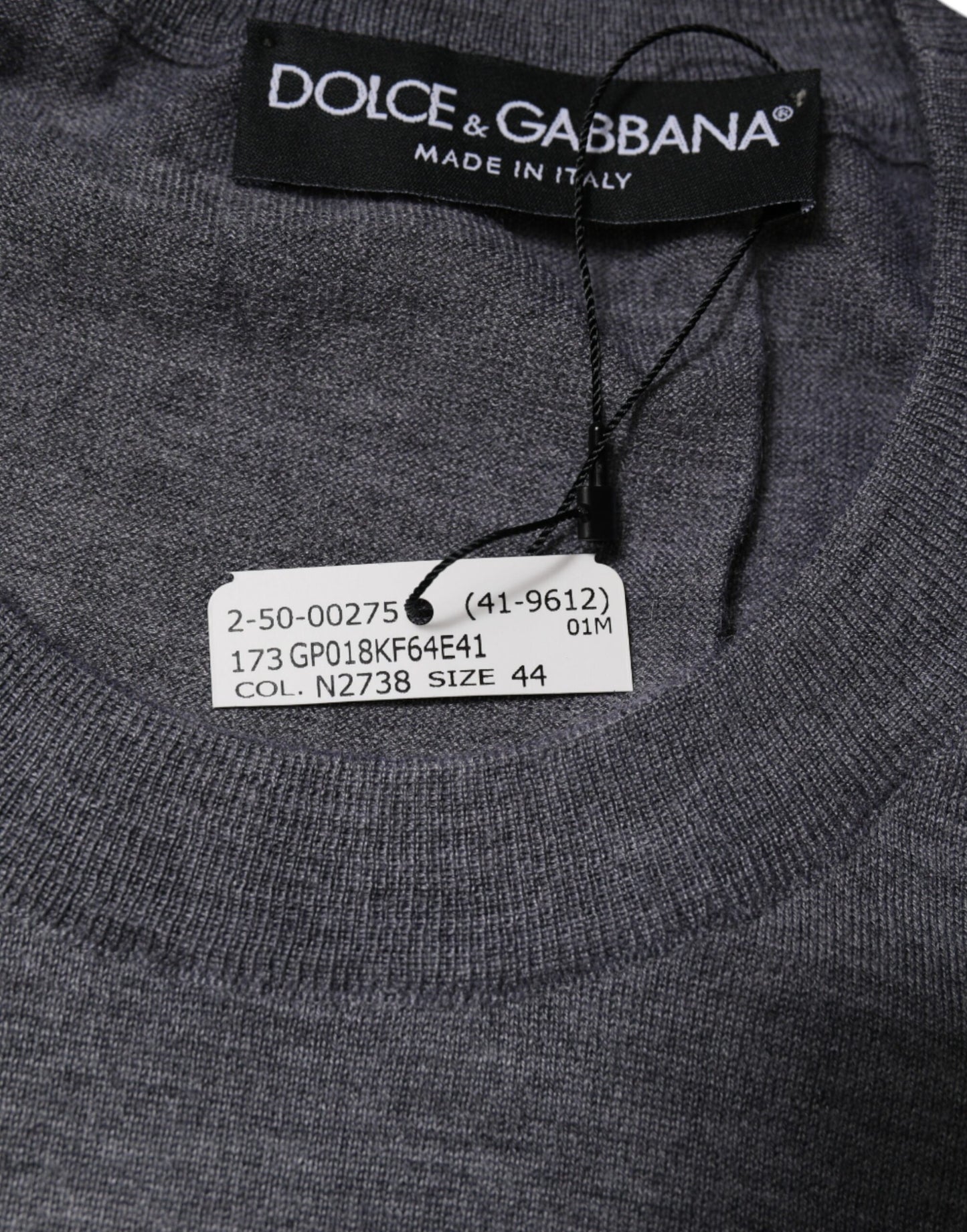 Dolce &amp; Gabbana Grauer Kaschmirpullover mit Rundhalsausschnitt