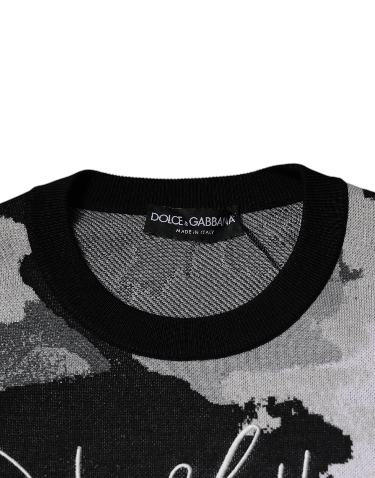 Dolce &amp; Gabbana Multicolor Camouflage Rundhalspullover für Herren
