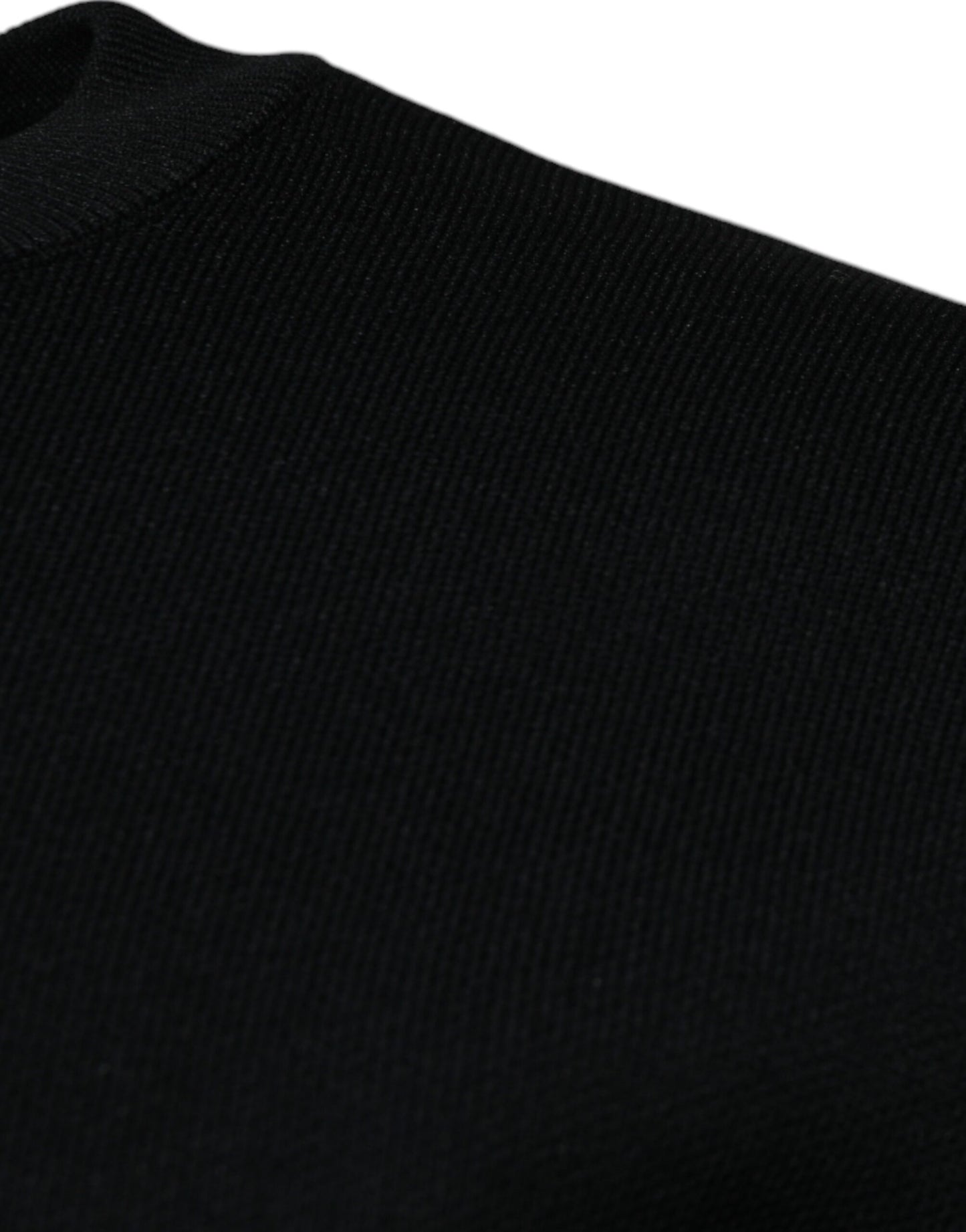 Dolce &amp; Gabbana – Schwarzer Pullover mit Rundhalsausschnitt und Logo aus Nylon