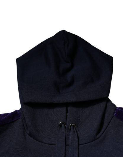 Dolce &amp; Gabbana Blaues Sweatshirt mit Kapuze aus Baumwolle mit Krone