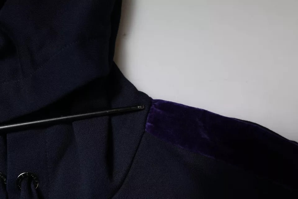 Dolce &amp; Gabbana Blaues Sweatshirt mit Kapuze aus Baumwolle mit Krone