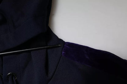 Dolce &amp; Gabbana Blaues Sweatshirt mit Kapuze aus Baumwolle mit Krone