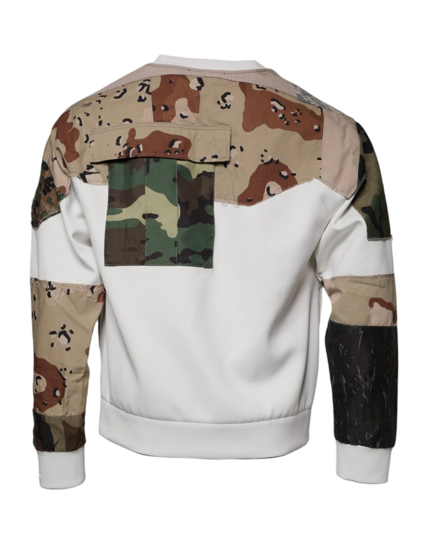 Dolce &amp; Gabbana Mehrfarbiger Patchwork-Pullover aus Baumwolle mit Rundhalsausschnitt