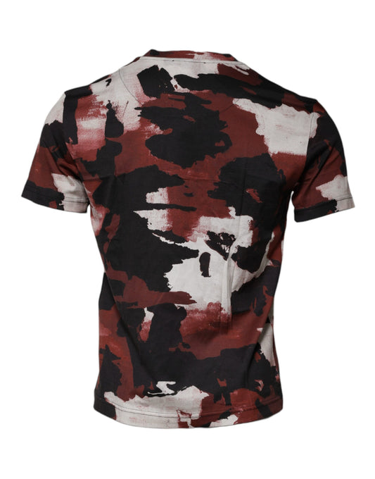 Dolce &amp; Gabbana Mehrfarbiges Camouflage-T-Shirt mit Rundhalsausschnitt