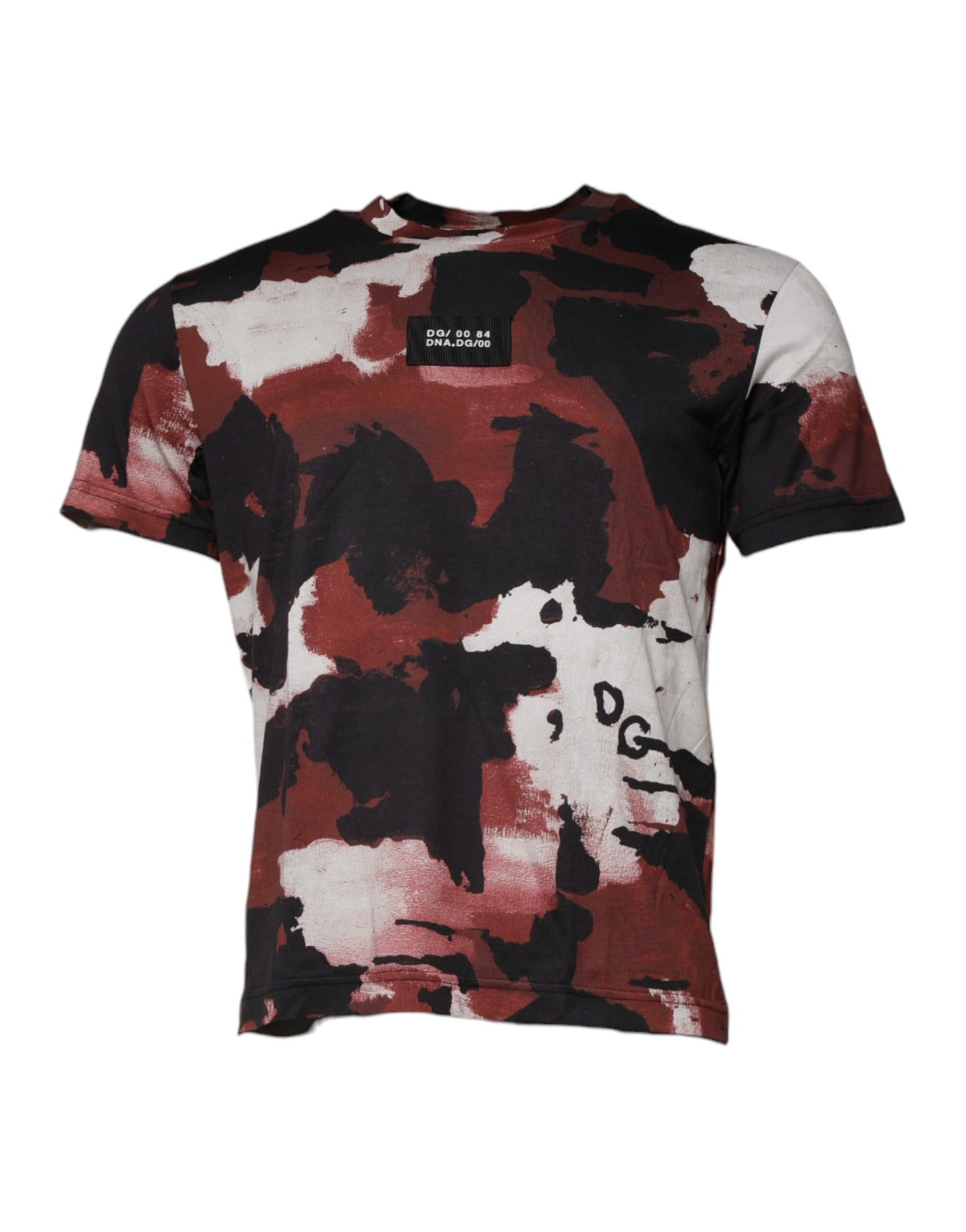 Dolce &amp; Gabbana Mehrfarbiges Camouflage-T-Shirt mit Rundhalsausschnitt
