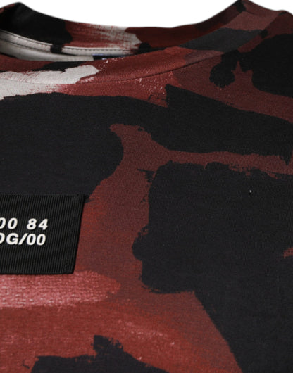Dolce &amp; Gabbana Mehrfarbiges Camouflage-T-Shirt mit Rundhalsausschnitt