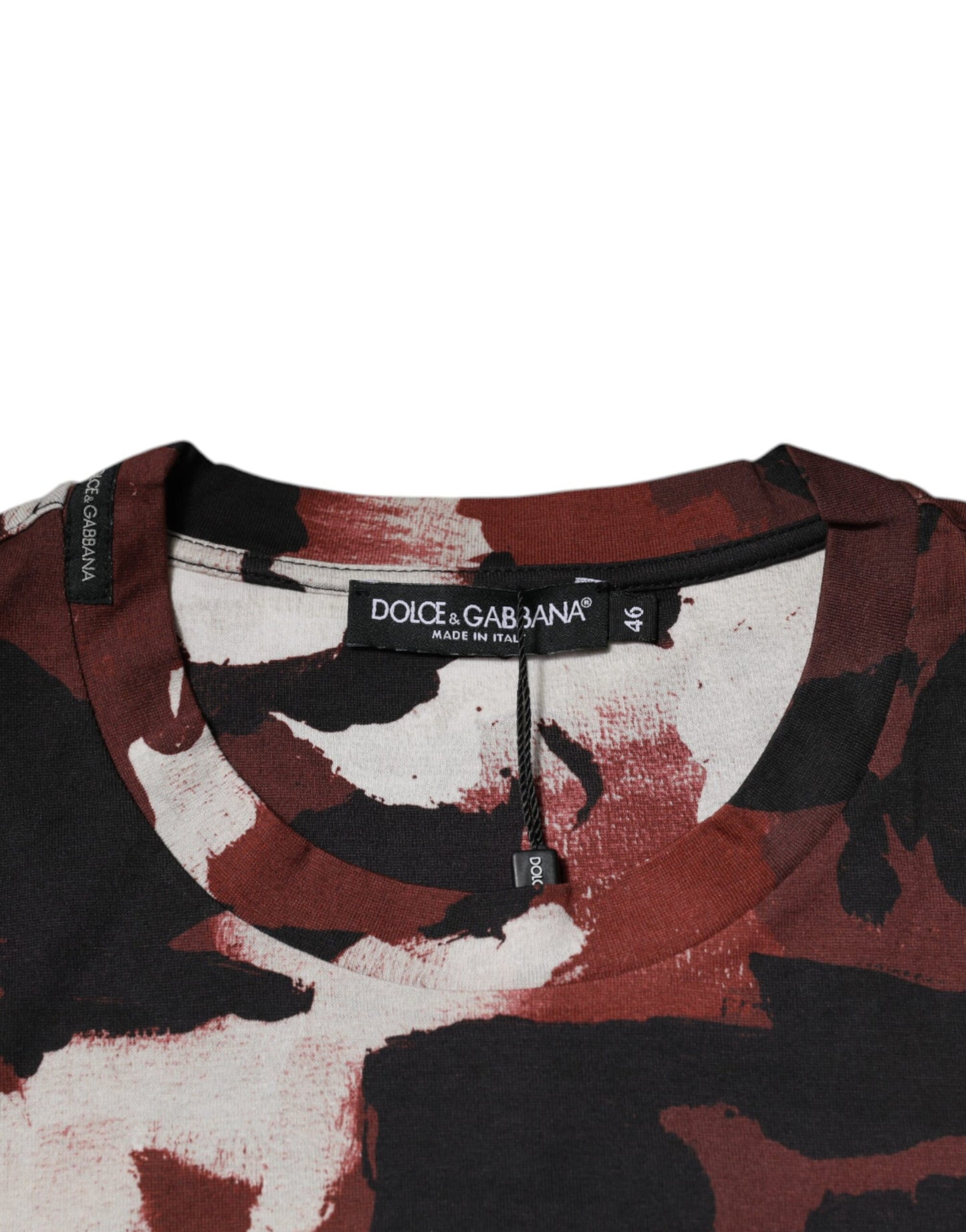 Dolce &amp; Gabbana Mehrfarbiges Camouflage-T-Shirt mit Rundhalsausschnitt