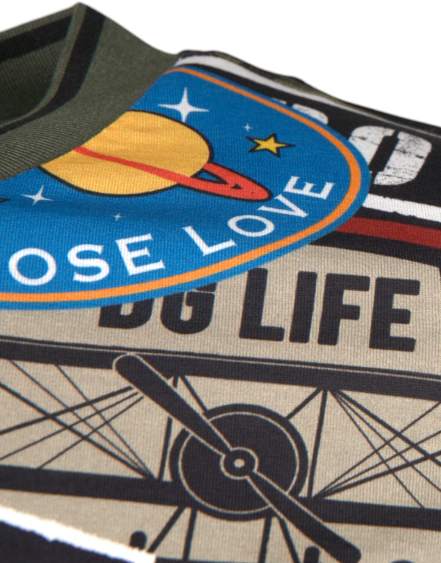 Dolce &amp; Gabbana – T-Shirt aus Baumwolle mit Rundhalsausschnitt und mehrfarbigem Grafikdruck