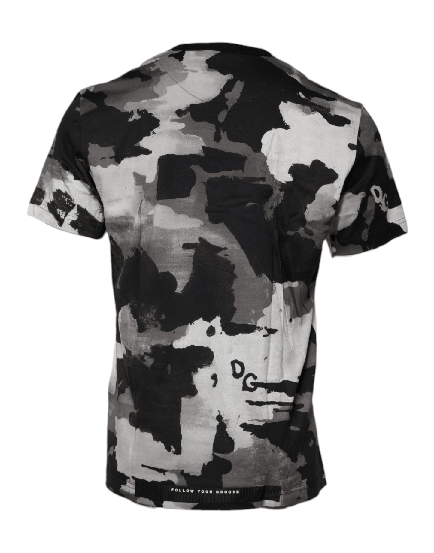 Dolce &amp; Gabbana Mehrfarbiges Camouflage-T-Shirt mit Rundhalsausschnitt