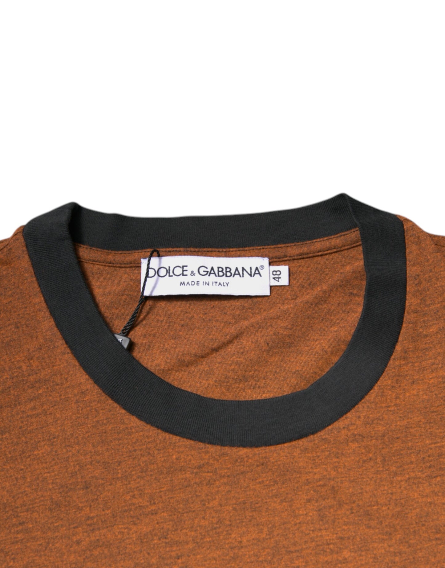 Dolce &amp; Gabbana Braunes T-Shirt aus Polyester mit Rundhalsausschnitt und DG-Logo