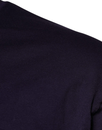 Dolce &amp; Gabbana Lilafarbenes T-Shirt aus Baumwolle mit Rundhalsausschnitt und DG-Logo