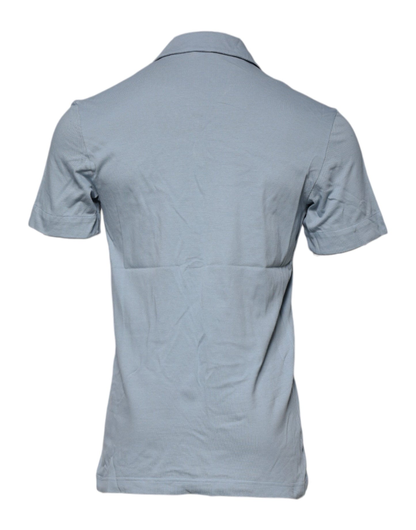 Dolce &amp; Gabbana Blaues Poloshirt aus Baumwolle mit Knopfleiste für Herren