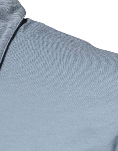 Dolce &amp; Gabbana Blaues Poloshirt aus Baumwolle mit Knopfleiste für Herren