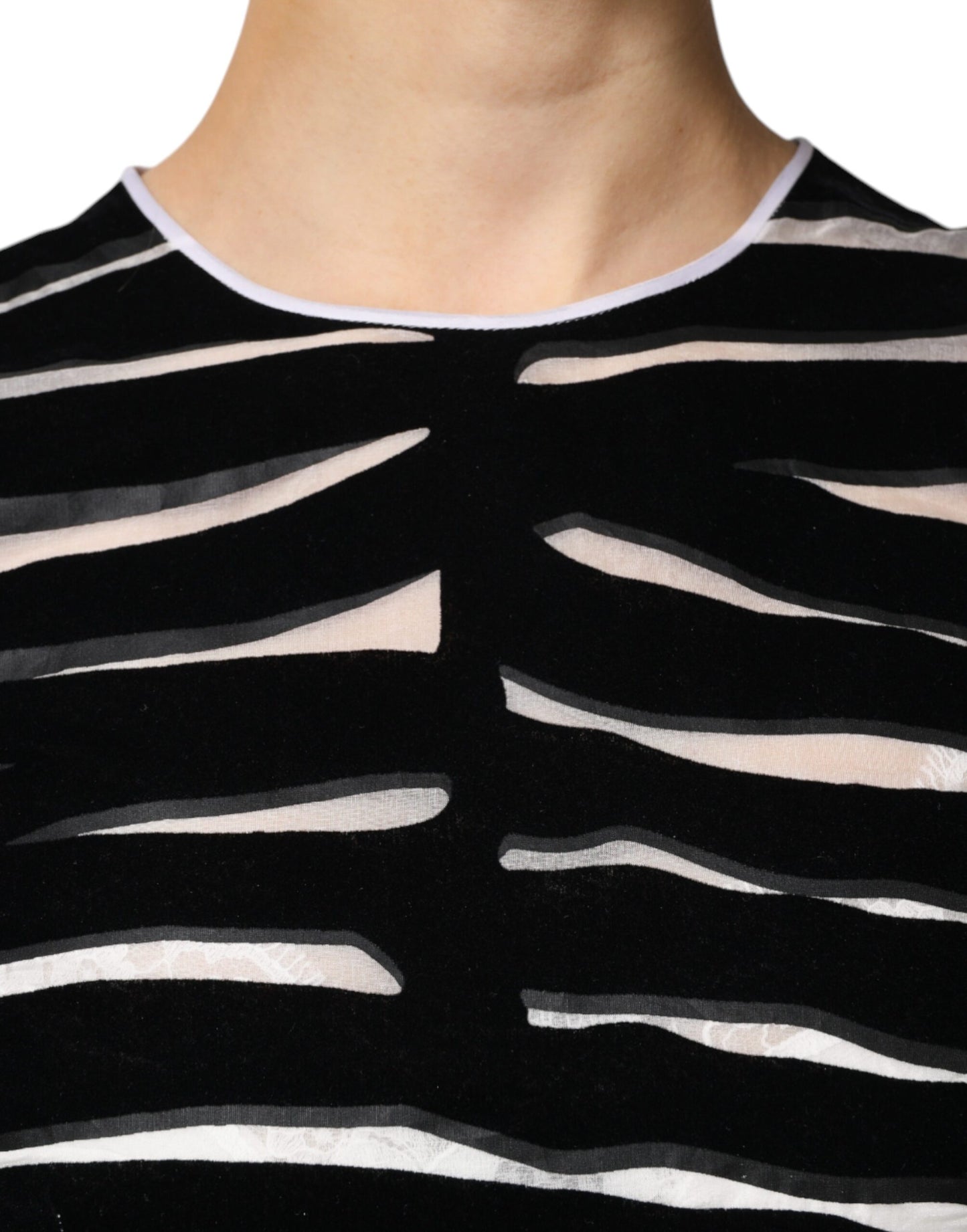 Dolce &amp; Gabbana – A-Linien-Etui-Minikleid mit Zebramuster in Schwarz und Weiß