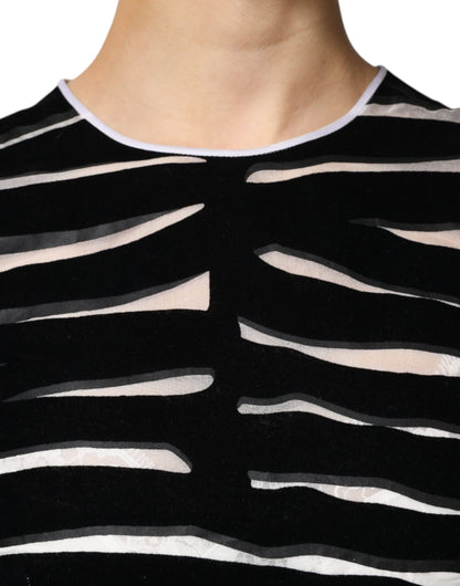 Dolce &amp; Gabbana – A-Linien-Etui-Minikleid mit Zebramuster in Schwarz und Weiß