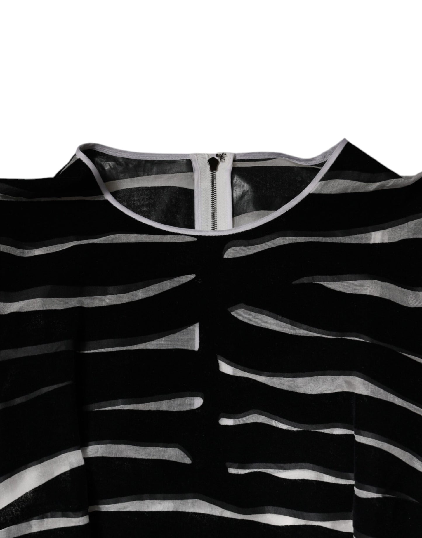 Dolce &amp; Gabbana – A-Linien-Etui-Minikleid mit Zebramuster in Schwarz und Weiß