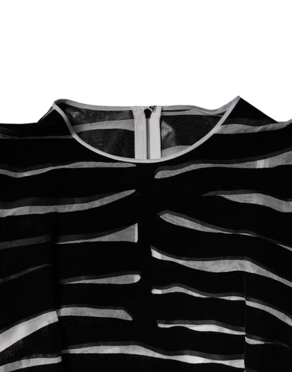 Dolce &amp; Gabbana – A-Linien-Etui-Minikleid mit Zebramuster in Schwarz und Weiß