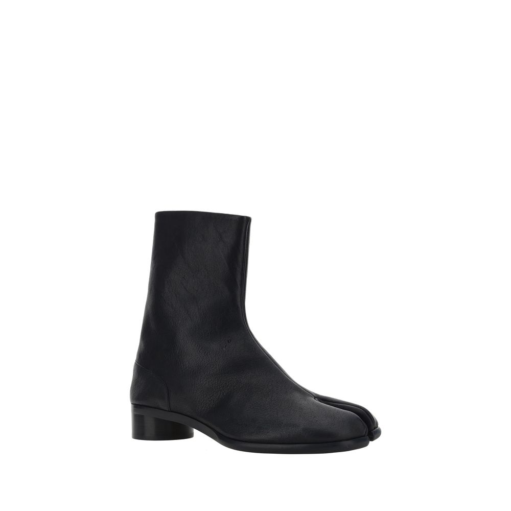 Margiela flache Stiefel aus schwarzem Kamelhaar