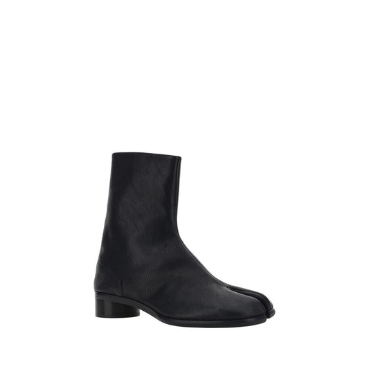 Margiela flache Stiefel aus schwarzem Kamelhaar