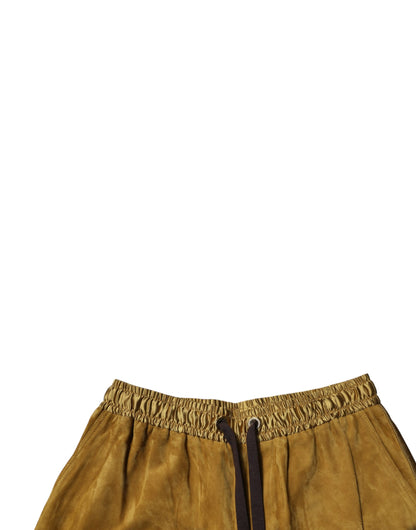 Dolce &amp; Gabbana Braune Bermudashorts aus Lammleder und Wildleder für Herren
