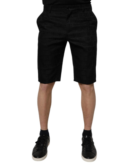 Dolce &amp; Gabbana – Lässige Chino-Shorts aus Baumwolle mit mittlerer Taille in Schwarz