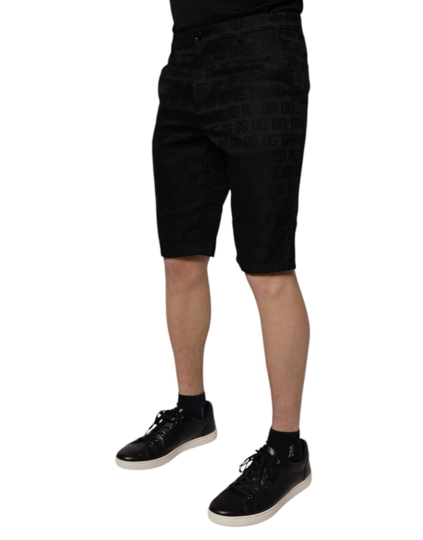 Dolce &amp; Gabbana – Lässige Chino-Shorts aus Baumwolle mit mittlerer Taille in Schwarz