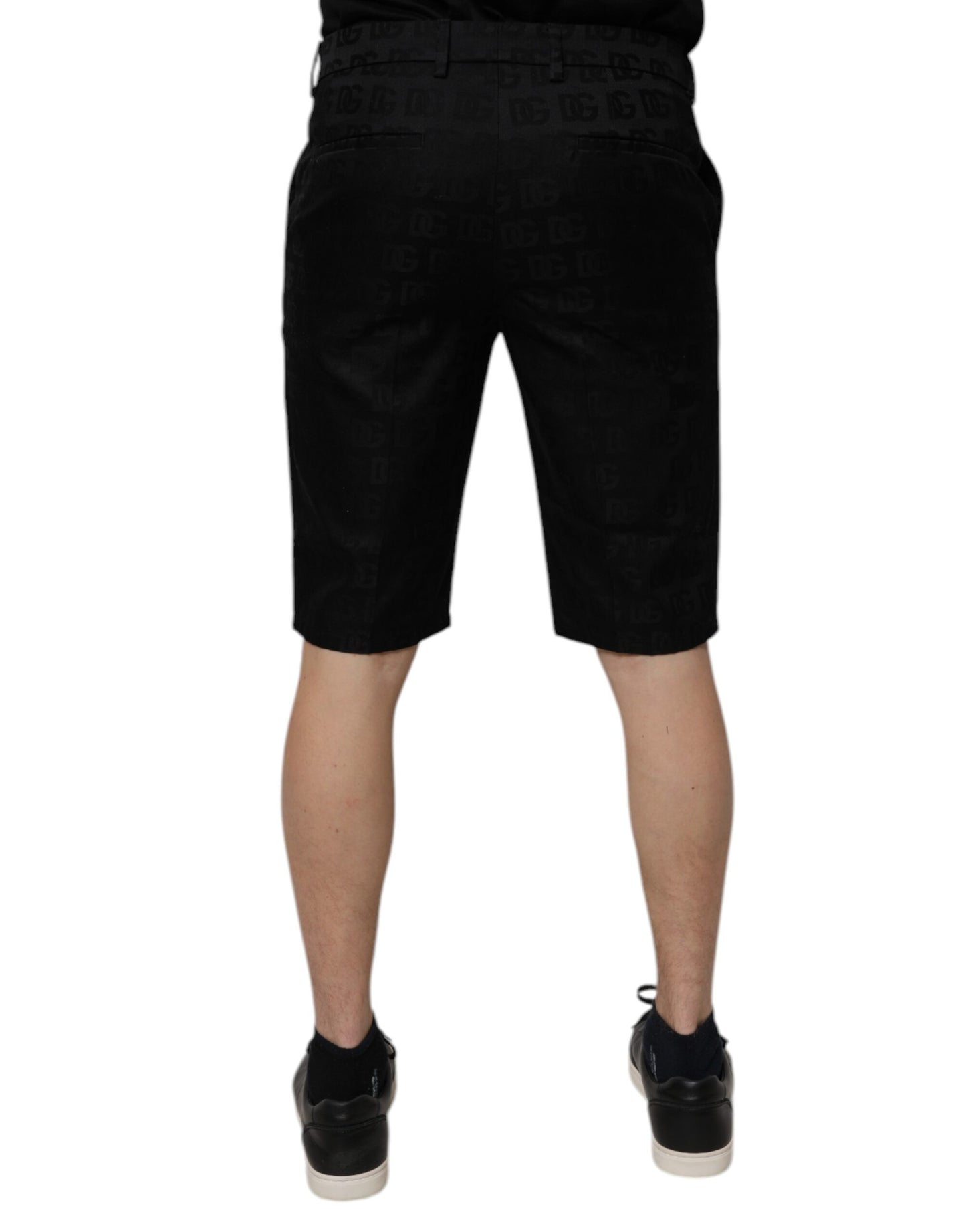 Dolce &amp; Gabbana – Lässige Chino-Shorts aus Baumwolle mit mittlerer Taille in Schwarz