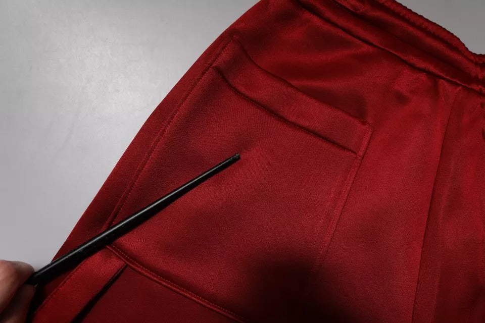 Dolce &amp; Gabbana – Bermudashorts aus kastanienbraunem Viskose-Nylon mit mittlerer Taille