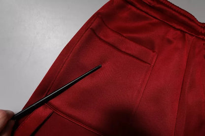 Dolce &amp; Gabbana – Bermudashorts aus kastanienbraunem Viskose-Nylon mit mittlerer Taille