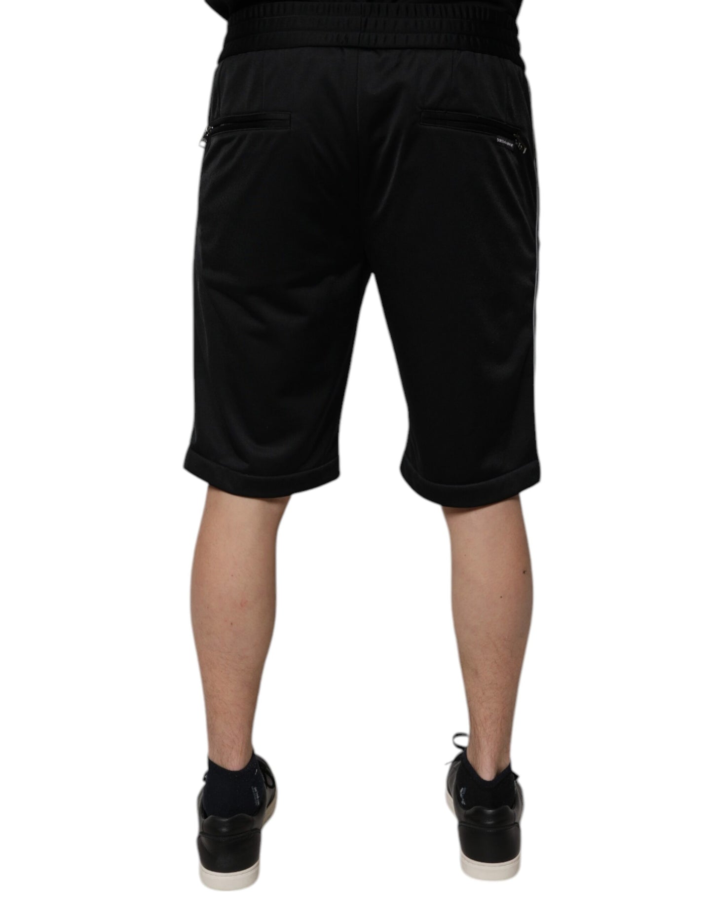 Dolce &amp; Gabbana – Schwarze Bermudashorts aus Polyester mit mittlerer Taille für Herren
