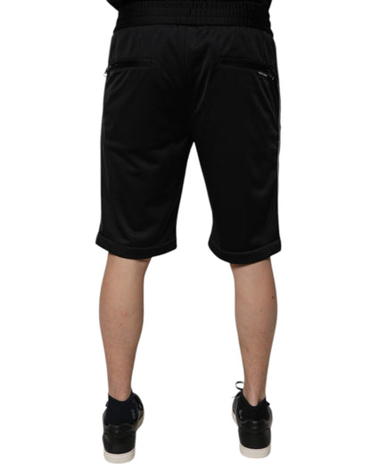 Dolce &amp; Gabbana – Schwarze Bermudashorts aus Polyester mit mittlerer Taille für Herren