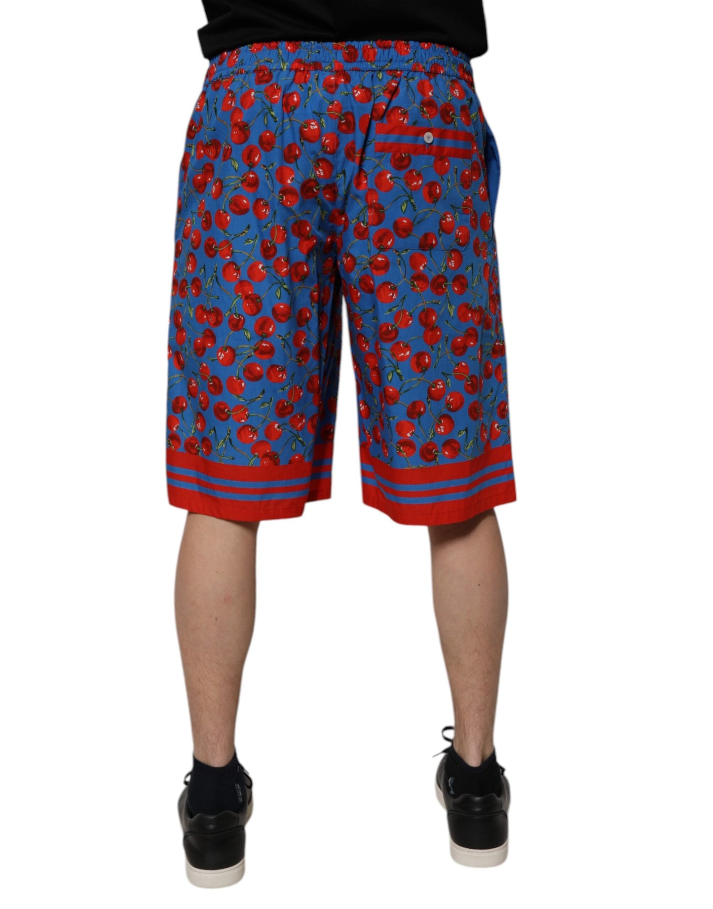Dolce &amp; Gabbana – Bermudashorts aus Baumwolle mit blauem Kirschdruck