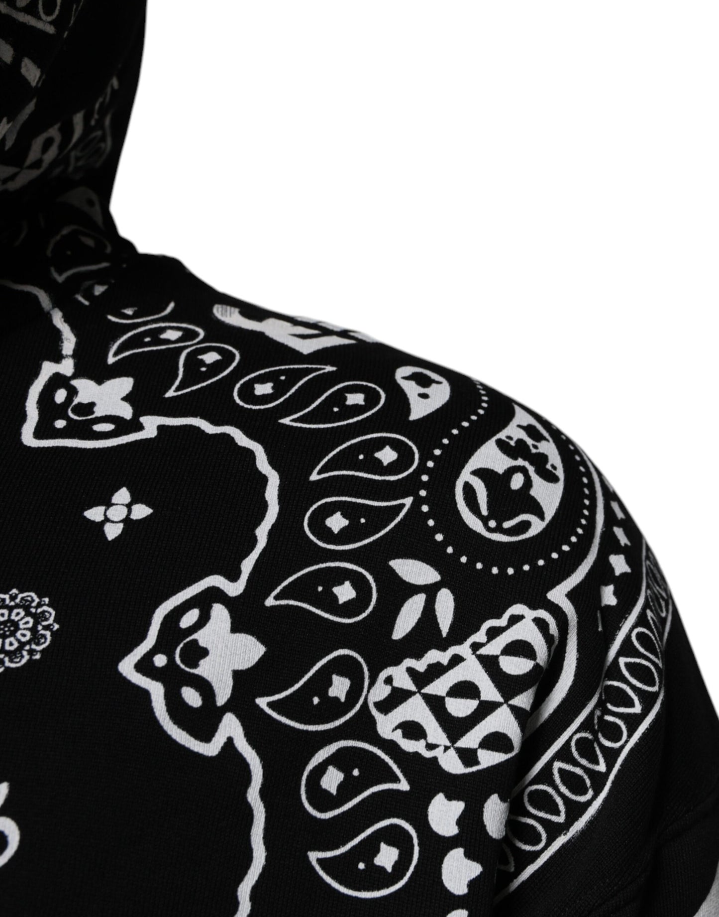 Dolce &amp; Gabbana Schwarzer Bandana-Kapuzenpullover für Herren