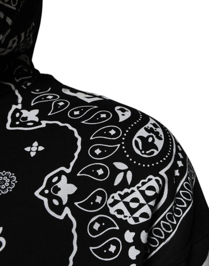 Dolce &amp; Gabbana Schwarzer Bandana-Kapuzenpullover für Herren
