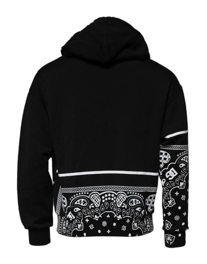 Dolce &amp; Gabbana Schwarzer Bandana-Kapuzenpullover für Herren