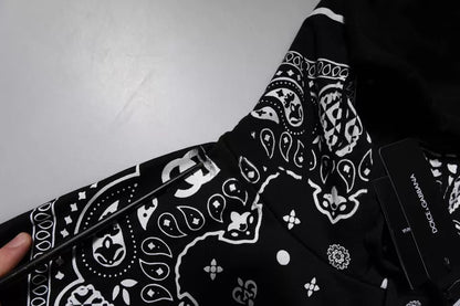 Dolce &amp; Gabbana Schwarzer Bandana-Kapuzenpullover für Herren