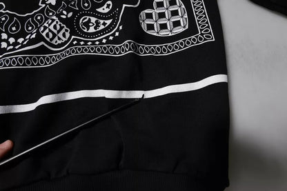 Dolce &amp; Gabbana Schwarzer Bandana-Kapuzenpullover für Herren