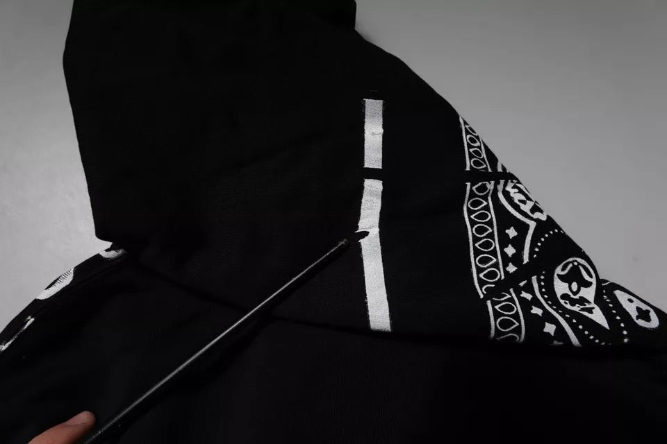 Dolce &amp; Gabbana Schwarzer Bandana-Kapuzenpullover für Herren
