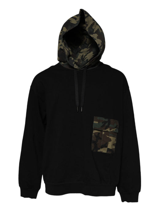 Dolce &amp; Gabbana Schwarzer Camouflage-Kapuzenpullover